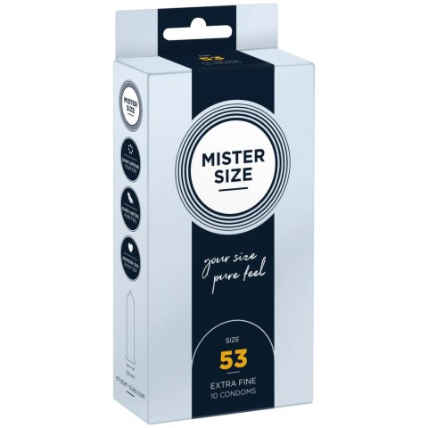 Mister Size Prezerwatywy 53 mm 10 szt. - Dopasowany Rozmiar, Bezpieczna Powierzchnia Mister Size
