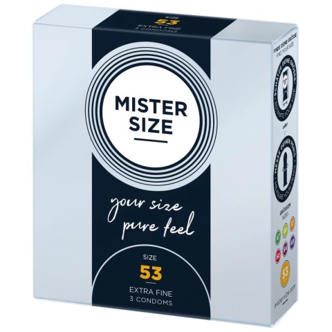 Mister Size Prezerwatywy 53 mm - 3 sztuki, dopasowany rozmiar Mister Size Mister Size Prezerwatywy 53 mm - 3 sztuki, dopasowany rozmiar Mister Size