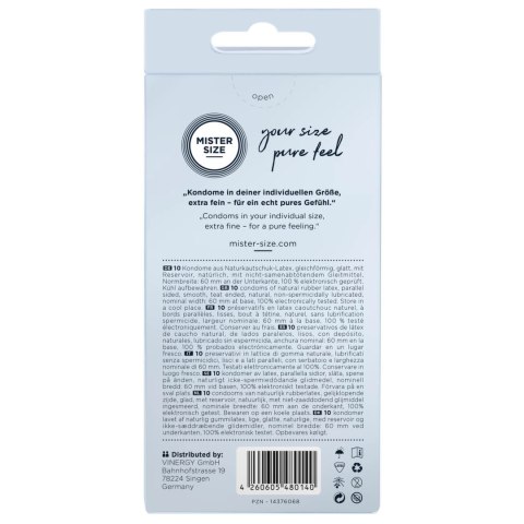 Mister Size Prezerwatywy 60 mm 10 szt. - Dopasowany rozmiar, komfort Mister Size Mister Size Prezerwatywy 60 mm 10 szt. - Dopasowany rozmiar, komfort Mister Size