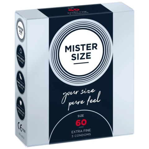 Mister Size Prezerwatywy 60 mm 3 sztuki - komfortowy rozmiar XL Mister Size Mister Size Prezerwatywy 60 mm 3 sztuki - komfortowy rozmiar XL Mister Size
