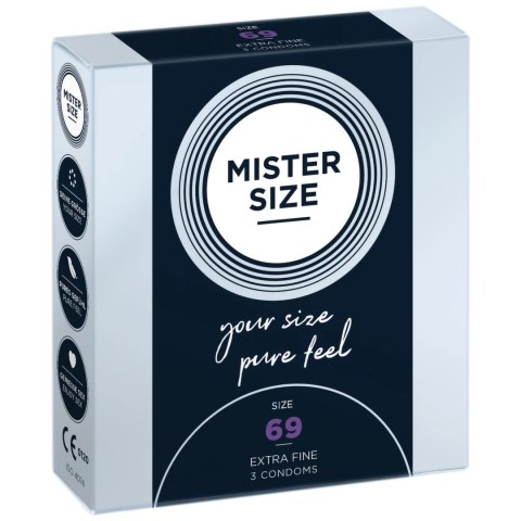 Mister Size Prezerwatywy 69 mm 3 szt. - Dopasowany rozmiar, komfort Mister Size Mister Size Prezerwatywy 69 mm 3 szt. - Dopasowany rozmiar, komfort Mister Size