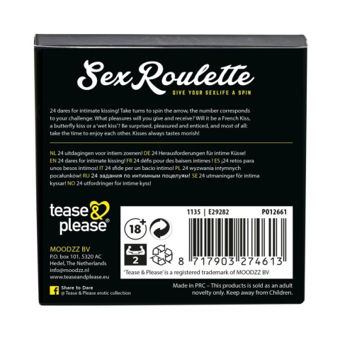 Tease & Please Sex Roulette Kiss - gra towarzyska, 24 wyzwania, 12x12cm Tease & Please Tease & Please Sex Roulette Kiss - gra towarzyska, 24 wyzwania, 12x12cm Tease & Please
