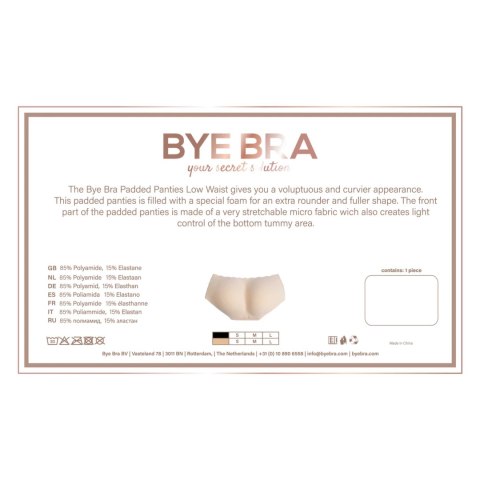Bye Bra Padded Panties S Nude - Majtki modelujące z pianką, niski stan Bye Bra Bye Bra Padded Panties S Nude - Majtki modelujące z pianką, niski stan Bye Bra