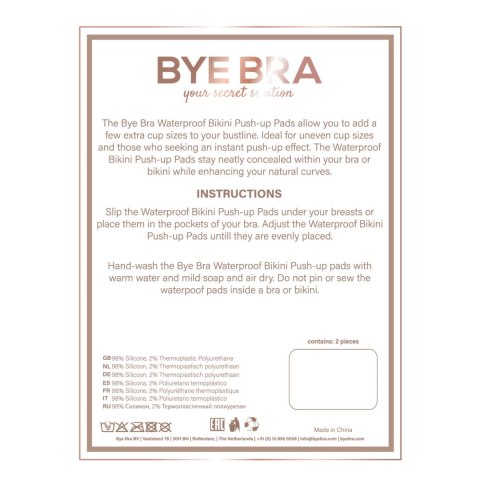 Bye Bra Waterproof Pads Clear silikonowe wkładki push-up wodoodporne Bye Bra Bye Bra Waterproof Pads Clear silikonowe wkładki push-up wodoodporne Bye Bra