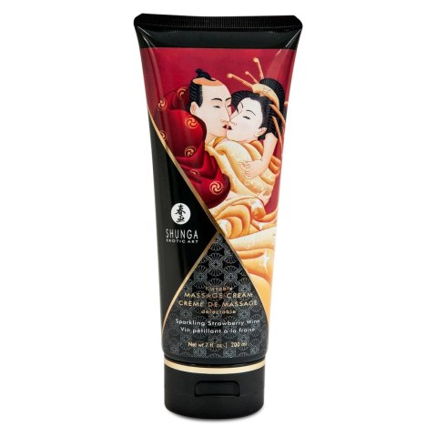 Shunga Massage Cream Sparkling Strawberry Wine 200 ml - krem do masażu Shunga