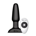 B-Vibe Rimming Plug 2 Black - bezprzewodowy system rotacyjny, silikon B-vibe