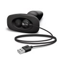 B-Vibe Rimming Plug 2 Black - bezprzewodowy system rotacyjny, silikon B-vibe
