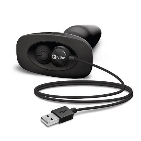 B-Vibe Rimming Plug 2 Black - bezprzewodowy system rotacyjny, silikon B-vibe B-Vibe Rimming Plug 2 Black - bezprzewodowy system rotacyjny, silikon B-vibe