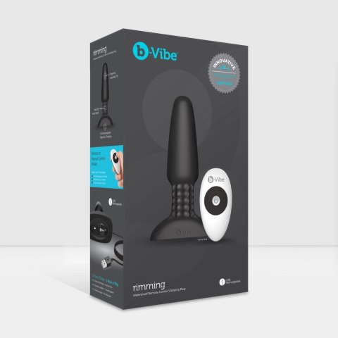 B-Vibe Rimming Plug 2 Black - bezprzewodowy system rotacyjny, silikon B-vibe B-Vibe Rimming Plug 2 Black - bezprzewodowy system rotacyjny, silikon B-vibe