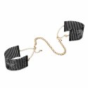 Bijoux Indiscrets Desir Metallique Cuffs Black - eleganckie kajdanki i bransoletki Bijoux Indiscrets