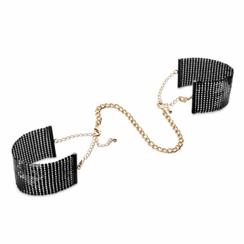 Bijoux Indiscrets Desir Metallique Cuffs Black - eleganckie kajdanki i bransoletki Bijoux Indiscrets