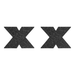 Bijoux Indiscrets Flash Cross Black - samoprzylepne ozdoby silikonowe czarne Bijoux Indiscrets