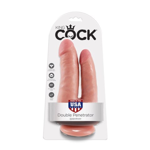 King Cock Double Model 20,9cm - Dwustronna anatomiczna forma z przyssawką King Cock King Cock Double Model 20,9cm - Dwustronna anatomiczna forma z przyssawką King Cock