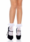 Lace Anklet With Ruffle White Lace Anklet With Ruffle White