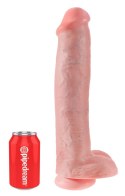 King Cock 38 cm Model z Przyssawką Jasny PVC - Duży Format King Cock