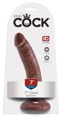 Pipedream King Cock 18 cm model z żyłkowaniem i przyssawką brązowy King Cock