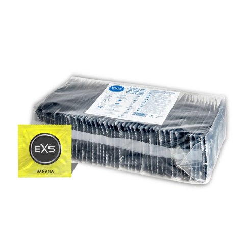 EXS Banana Flavour prezerwatywy 100 sztuk aromatyzowane żołte 54 mm EXS EXS Banana Flavour prezerwatywy 100 sztuk aromatyzowane żołte 54 mm EXS