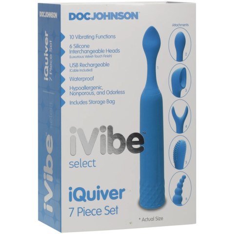 Doc Johnson iVibe Select iQuiver - wibrator z 6 wymiennymi głowicami, czerwony Doc Johnson Doc Johnson iVibe Select iQuiver - wibrator z 6 wymiennymi głowicami, czerwony Doc Johnson