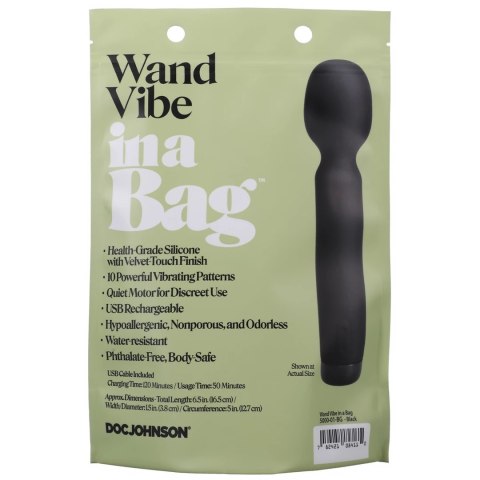 Doc Johnson Wand czarny masażer silikonowy 10 trybow USB Doc Johnson Doc Johnson Wand czarny masażer silikonowy 10 trybow USB Doc Johnson