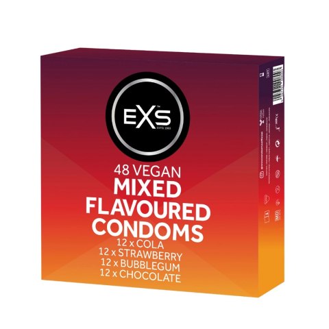 EXS Mixed Flavoured prezerwatywy smakowe 48 szt. lateksowe zestaw EXS EXS Mixed Flavoured prezerwatywy smakowe 48 szt. lateksowe zestaw EXS
