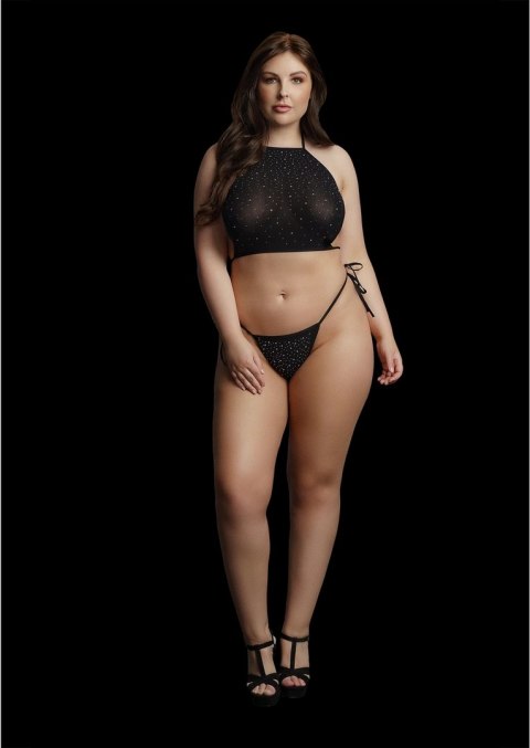 Le Desir Plus Size Komplet Top i Majtki z Kryształkami 1XL-3XL Le Désir by Shots Le Desir Plus Size Komplet Top i Majtki z Kryształkami 1XL-3XL Le Désir by Shots