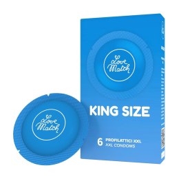 Love Match King Size prezerwatywy 60 mm duży rozmiar 6 sztuk Love Match