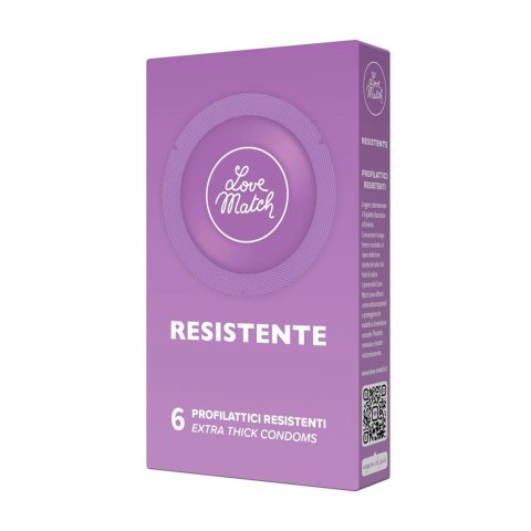 Love Match Resistente wytrzymałe prezerwatywy lateksowe 6 sztuk Love Match Love Match Resistente wytrzymałe prezerwatywy lateksowe 6 sztuk Love Match