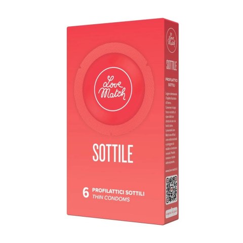 Love Match Sottile - cienkie prezerwatywy lateksowe 6 sztuk Love Match Love Match Sottile - cienkie prezerwatywy lateksowe 6 sztuk Love Match
