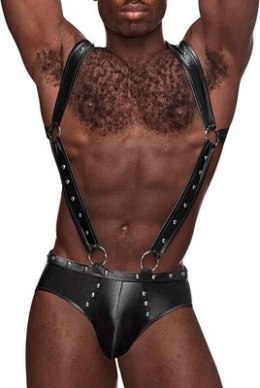 Male Power LXL Jockstrap z szelkami i metalowymi elementami czarny Male Power