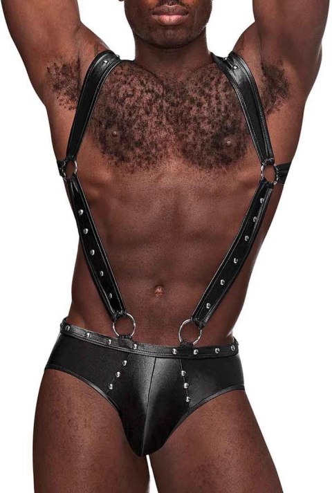 Male Power LXL Jockstrap z szelkami i metalowymi elementami czarny Male Power Male Power LXL Jockstrap z szelkami i metalowymi elementami czarny Male Power