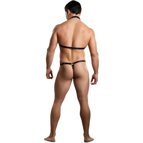 Male Power Fetish - Stringi z uprzężą i chokerem czarne L/XL Male Power Male Power Fetish - Stringi z uprzężą i chokerem czarne L/XL Male Power