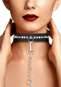 Ouch! Diamond Collection - elegancka obroża z diamentowymi zdobieniami i smyczą Ouch! by Shots
