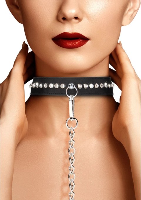 Ouch! Diamond Collection - elegancka obroża z diamentowymi zdobieniami i smyczą Ouch! by Shots Ouch! Diamond Collection - elegancka obroża z diamentowymi zdobieniami i smyczą Ouch! by Shots