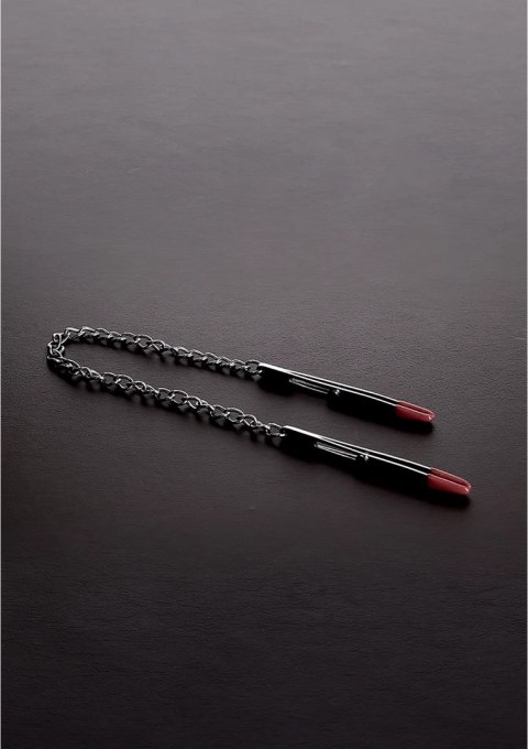Steel Deluxe - Zacisk kleszczykowy z łańcuchem, regulacja nacisku 11,5 cm Steel by Shots Steel Deluxe - Zacisk kleszczykowy z łańcuchem, regulacja nacisku 11,5 cm Steel by Shots