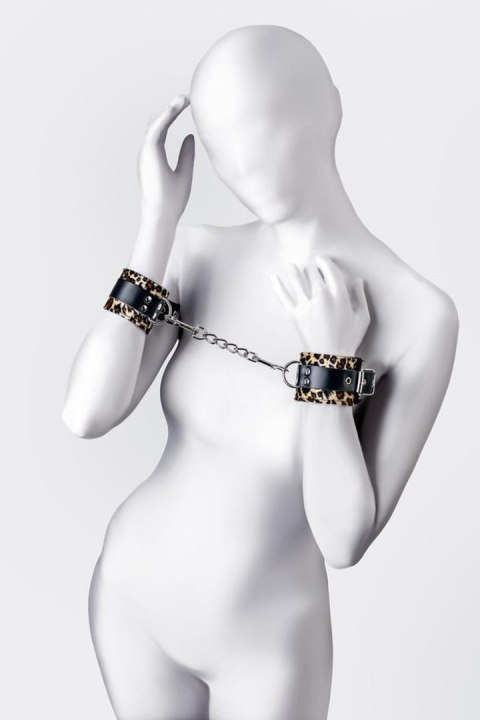 Anonymo handcuffs, PU leather, print, 19.5 cm Anonymo handcuffs, PU leather, print, 19.5 cm