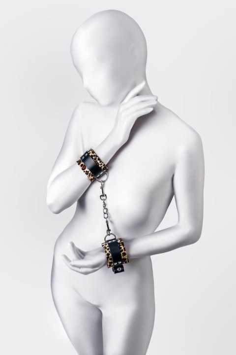 Anonymo handcuffs, PU leather, print, 19.5 cm Anonymo handcuffs, PU leather, print, 19.5 cm