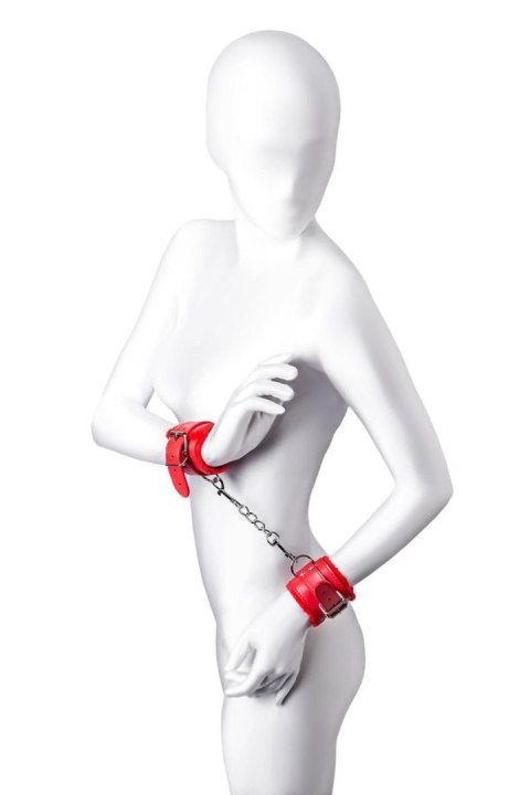 Anonymo handcuffs, PU leather, red, 27 cm Anonymo handcuffs, PU leather, red, 27 cm