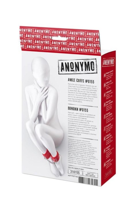Anonymo handcuffs, PU leather, red, 27 cm Anonymo handcuffs, PU leather, red, 27 cm