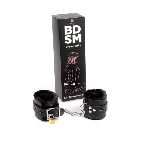 Kajdanki-Black Bondage Handcuffs BDSM Kajdanki-Black Bondage Handcuffs BDSM