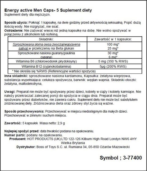 Supl.diety-Men Energy-5 Caps Supl.diety-Men Energy-5 Caps