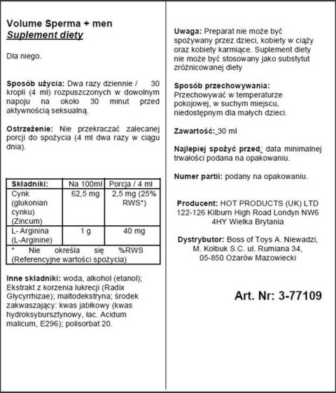 Supl.diety-Volume Sperma + 30ml Supl.diety-Volume Sperma + 30ml