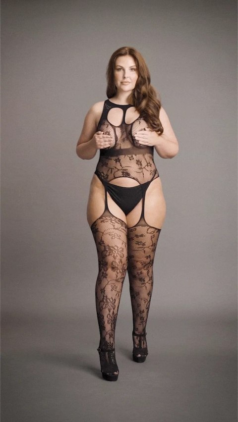 Le Desir Body na szelkach Plus Size z kwiatowym wzorem XXL-5XL Le Desir by Shots Le Desir Body na szelkach Plus Size z kwiatowym wzorem XXL-5XL Le Desir by Shots
