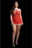 Le Desir Merry Plus Size komplet babydoll z wiązaniem, czerwony 1X-3XL Le Désir by Shots Le Desir Merry Plus Size komplet babydoll z wiązaniem, czerwony 1X-3XL Le Désir by Shots