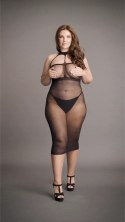 Le Desir Plus Size długa sukienka siateczkowa z kontrastowym wzorem XXL-5XL Le Désir by Shots Le Desir Plus Size długa sukienka siateczkowa z kontrastowym wzorem XXL-5XL Le Désir by Shots