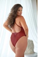 Allure Body burgundowe z koronką i wzorem panterki 2X/3X Allure Allure Body burgundowe z koronką i wzorem panterki 2X/3X Allure