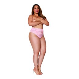 Dreamgirl Majtki damskie koronkowe z wysokim stanem 3XL czarne Dreamgirl