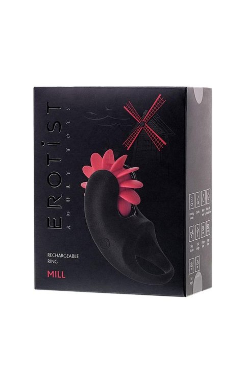 EROTIST Mill vibro ring, silicone, black, 8.5 cm, O 2.6 cm EROTIST Mill vibro ring, silicone, black, 8.5 cm, O 2.6 cm