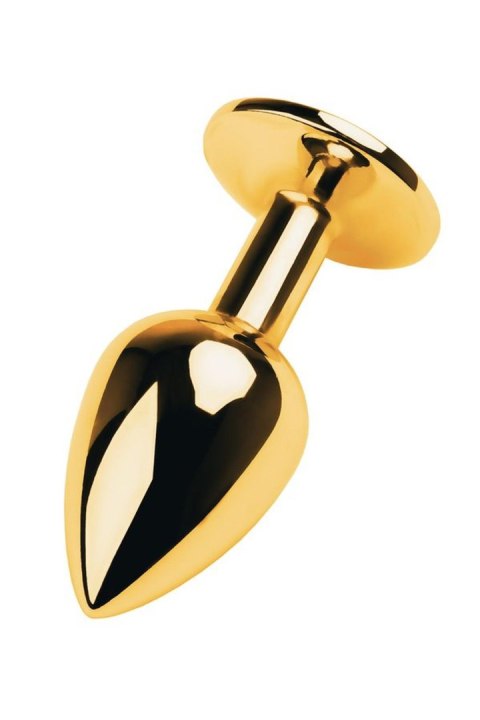 Gold anal plug with gem, red Gold anal plug with gem, red