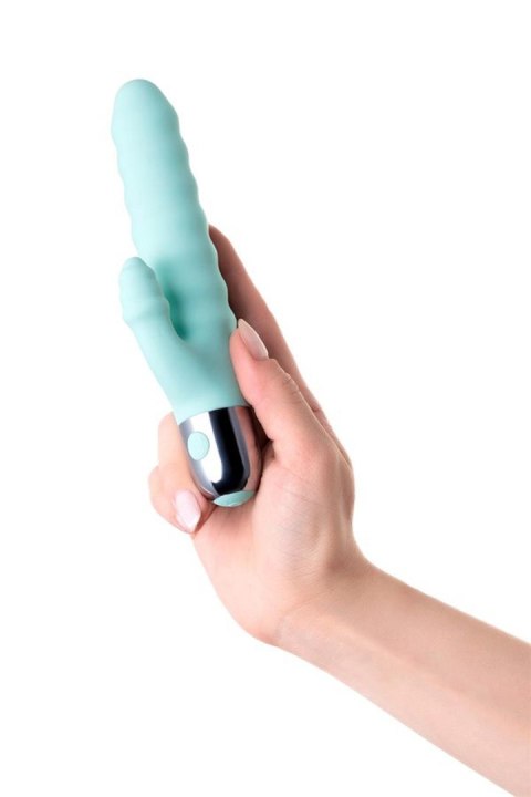 Relief vibrator with clitoral stimulation Flovetta Flax, silicone, mint, 17.5 cm Relief vibrator with clitoral stimulation Flovetta Flax, silicone, mint, 17.5 cm