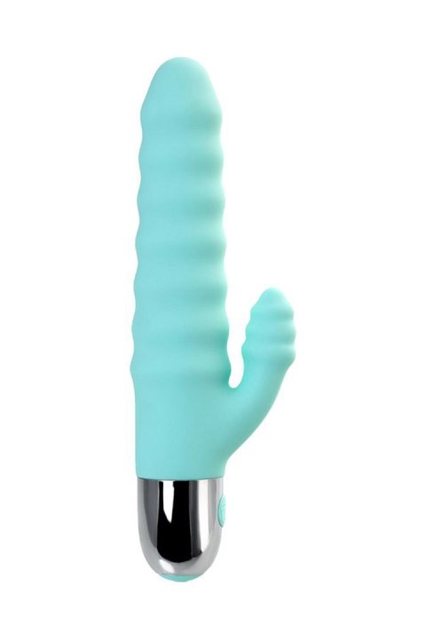 Relief vibrator with clitoral stimulation Flovetta Flax, silicone, mint, 17.5 cm Relief vibrator with clitoral stimulation Flovetta Flax, silicone, mint, 17.5 cm
